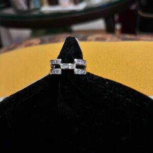 Elegant Silver Studded Ring -Size 8